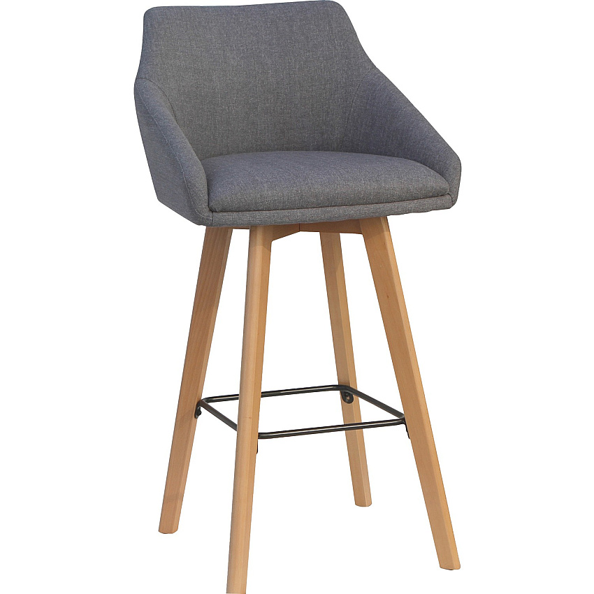 Lorell Gray Flannel Mid-Century Modern Guest Stools (LLR68561)