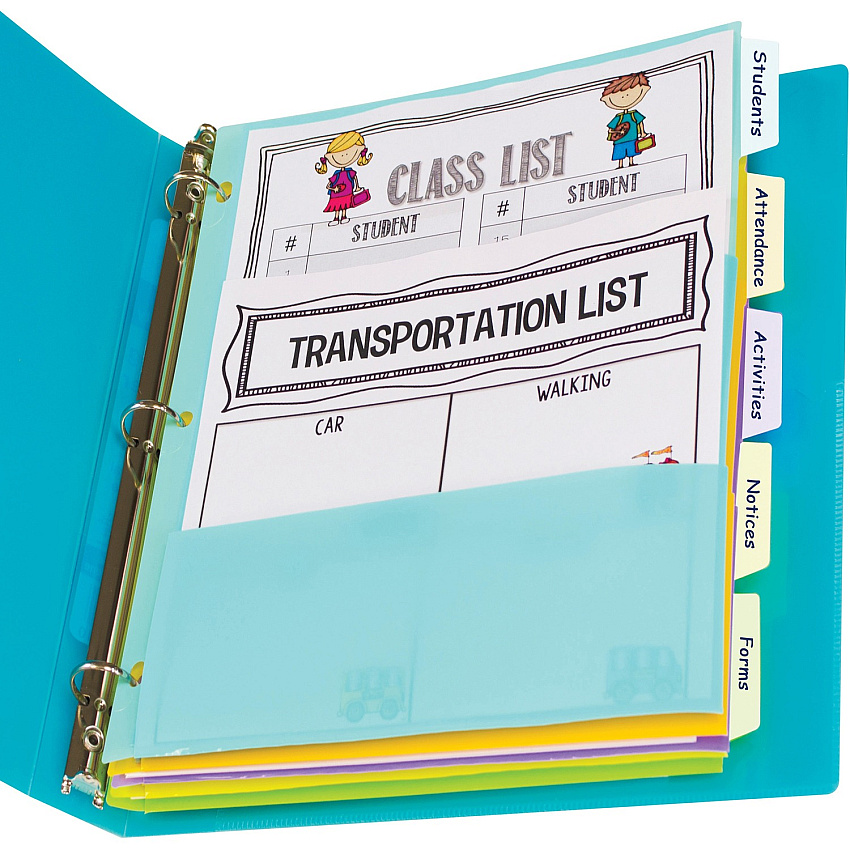 C-Line Bright Multi-pocket 5-tab Index Dividers (CLI07650)