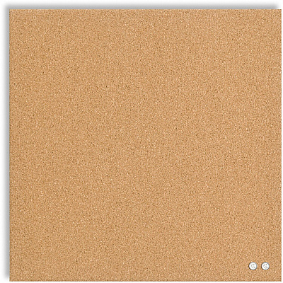 U Brands Square Cork Bulletin Board, 14 x 14 Inches, Frameless, Natural, Push Pins Included (463U00-04)