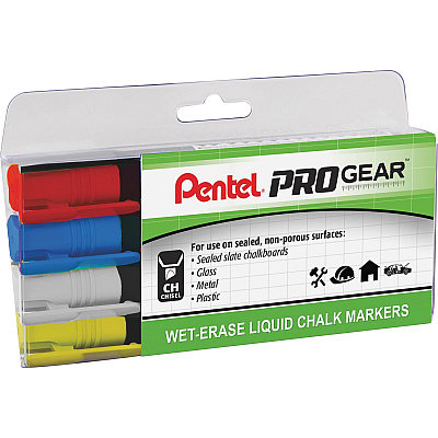 Pentel PROGear Wet-Erase Liquid Chalk Marker (PENSMW26PGPC4M1)