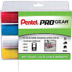Pentel PROGear Wet-Erase Liquid Chalk Marker (PENSMW56PGPC4M1)