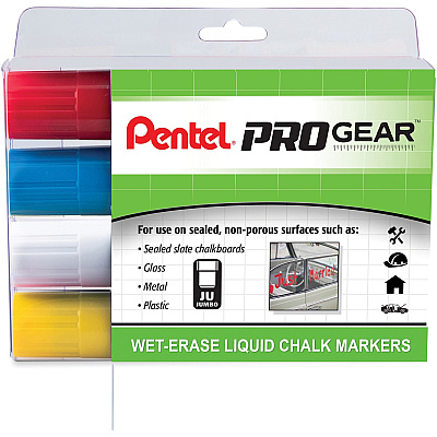 Pentel PROGear Wet-Erase Liquid Chalk Marker (PENSMW56PGPC4M1)