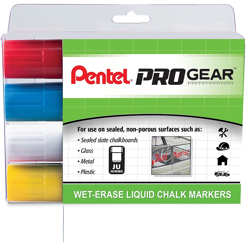 Pentel PROGear Wet-Erase Liquid Chalk Marker (PENSMW56PGPC4M1)
