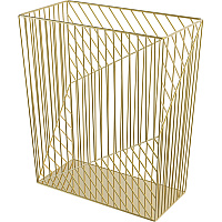 U Brands Metal Wastebasket, Vena Collection, 6 Gallon Capacity, Gold (3232U02-06)