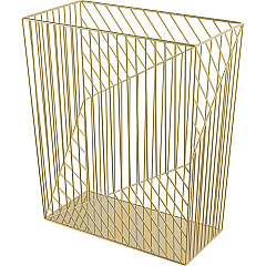 U Brands Metal Wastebasket, Vena Collection, 6 Gallon Capacity, Gold (3232U02-06)