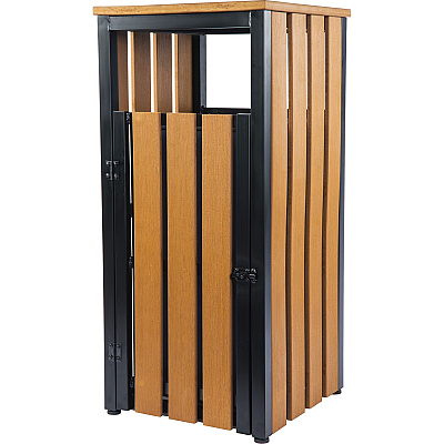 Lorell Faux Wood Outdoor Waste Bin (LLR42692)