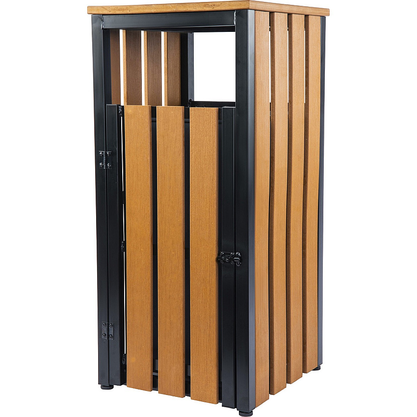 Lorell Faux Wood Outdoor Waste Bin (LLR42692)