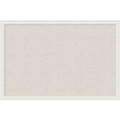 U Brands Cork Linen Bulletin Board, 30 x 20 Inches, White Wood Frame (2074U00-01)