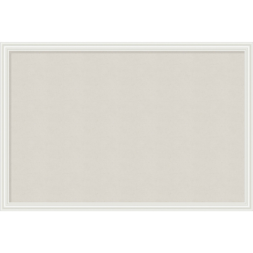 U Brands Cork Linen Bulletin Board, 30 x 20 Inches, White Wood Frame (2074U00-01)