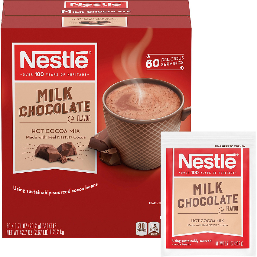 Nestle Milk Chocolate Single-Serve Hot Chocolate Packets (NES26791)