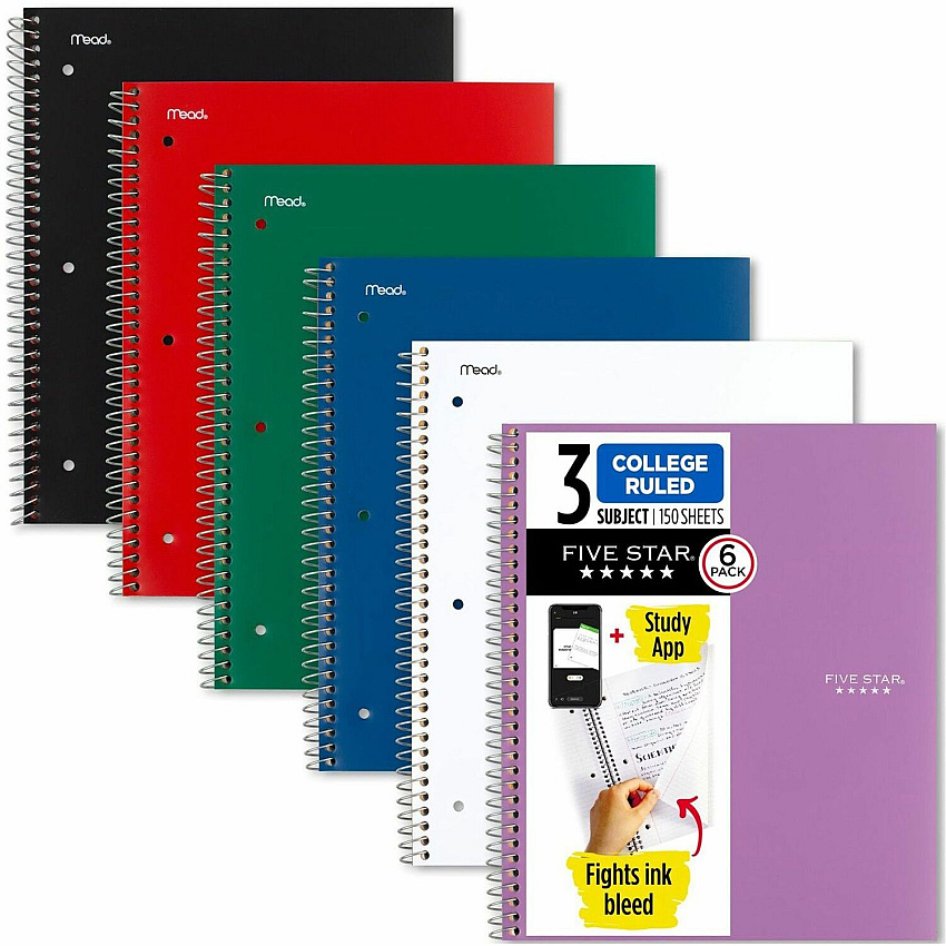 Mead Five Star Subject Spiral Notebook (MEA73930)