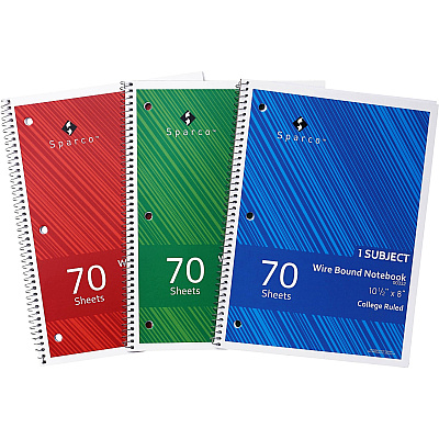 Sparco College Ruled Wire-bound Notebook (SPR00332)