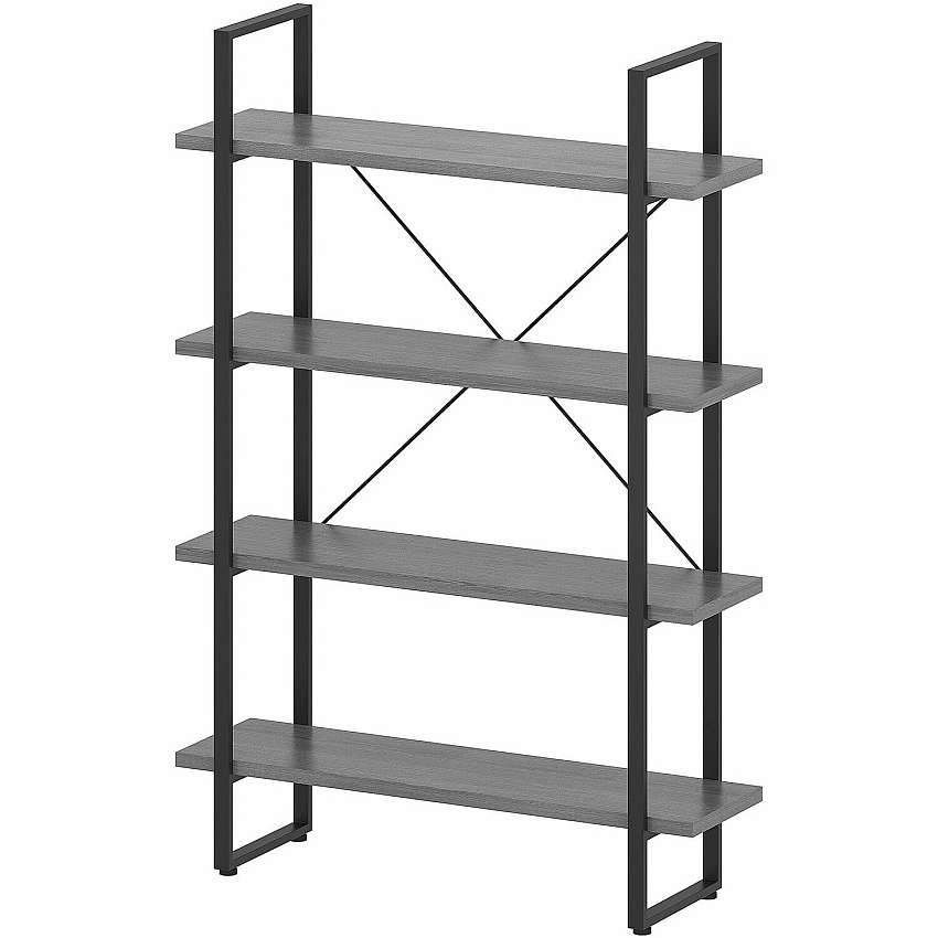 Lorell SOHO Rustic Metal Frame Bookcase (LLR97620)