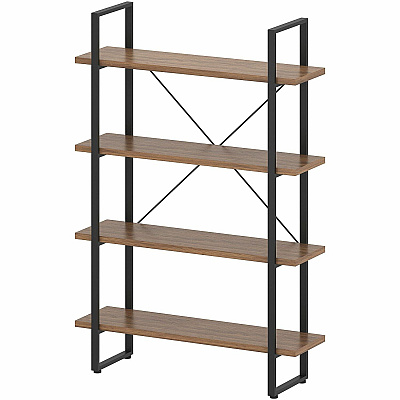 Lorell SOHO Rustic Metal Frame Bookcase (LLR97619)