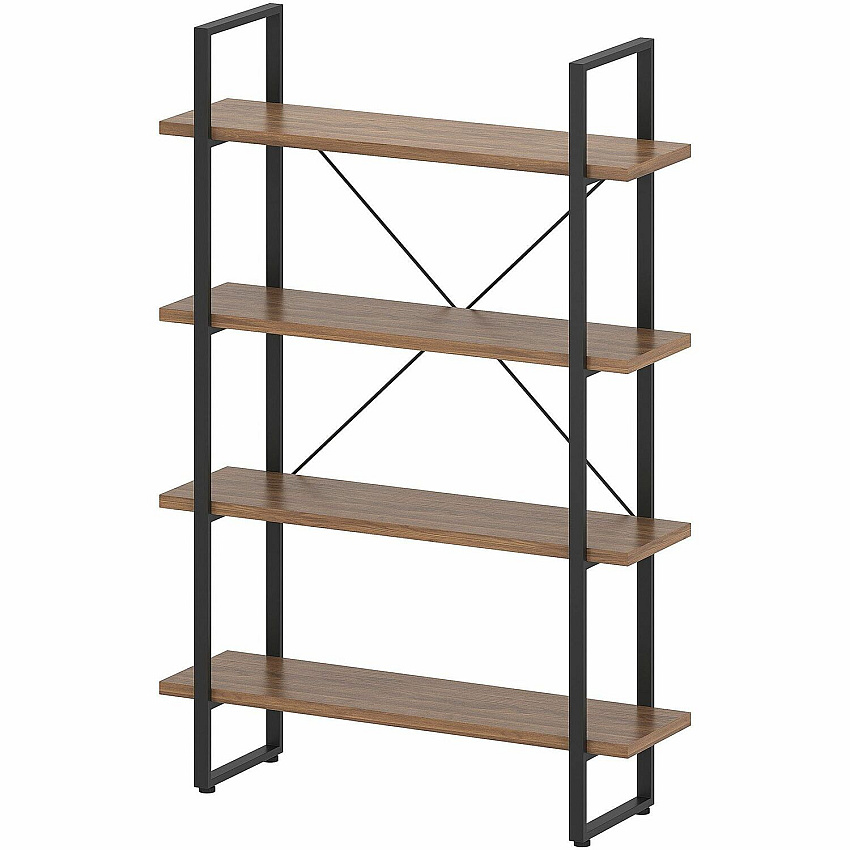 Lorell SOHO Rustic Metal Frame Bookcase (LLR97619)