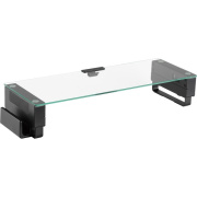 Lorell Single Shelf USB Glass Monitor Stand (99532)