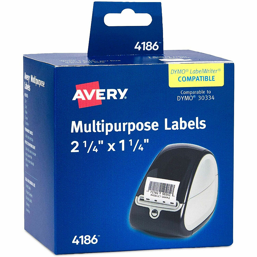 Avery Thermal Roll Labels, 2.25" x 1.25" , 1,000 White Labels (4186) (AVE04186)