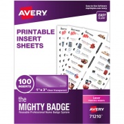 The Mighty Badge The Mighty Badge Printable Insert Sheets, 100 Clear Inserts, Laser (71210)