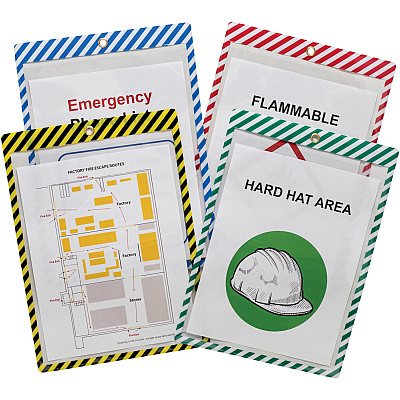 C-Line Safety Striped Shop Ticket Holders (CLI44100)
