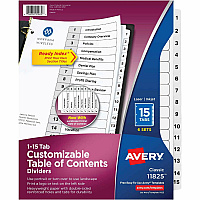 Avery 15-tab Custom Table of Contents Dividers (AVE11825)