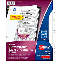 Avery A-Z Black & White Table of Contents Dividers (AVE11828)
