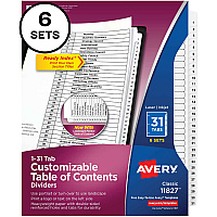 Avery 1-31 Custom Table of Contents Dividers (AVE11827)