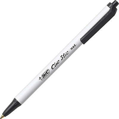 BIC Clic Stick 1.0mm Retractable Ball Pen (BICCSM60BK)
