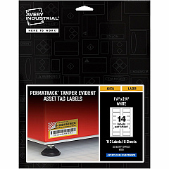 Avery PermaTrack Tamper-Evident Asset Tag Labels (AVE60536)