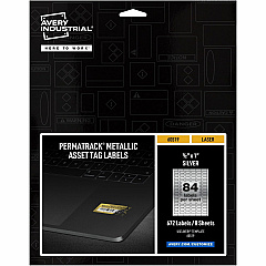 Avery PermaTrack Metallic Asset Tag Labels, 1/2" x 1" , 672 Asset Tags (AVE60519)