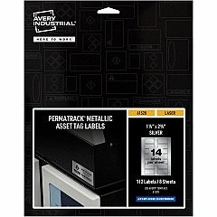 Avery PermaTrack Metallic Asset Tag Labels, 1-1/4" x 2-3/4" , 112 Asset Tags (AVE61528)