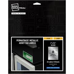 Avery PermaTrack Metallic Asset Tag Labels, 2" x 3-3/4" , 64 Asset Tags (61520)