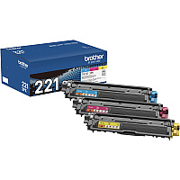 Brother TN221 Original Standard Yield Laser Toner Cartridge - Multi-pack - Cyan, Magenta, Yellow - 3 / Box (TN2213PK)