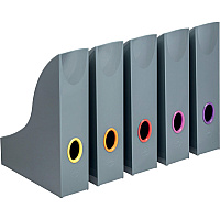 Durable VARICOLOR Magazine Rack Set, Gray/Multicolor - 5 pack (DBL770657)