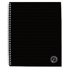 Universal Deluxe Sugarcane Based Notebooks, Coated Bagasse Cover, 1-Subject, Medium/College Rule, Black Cover, (100) 11 x 8.5 Sheets (UNV66206)