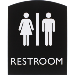 Lorell Arched Unisex Restroom Sign (LLR02672)