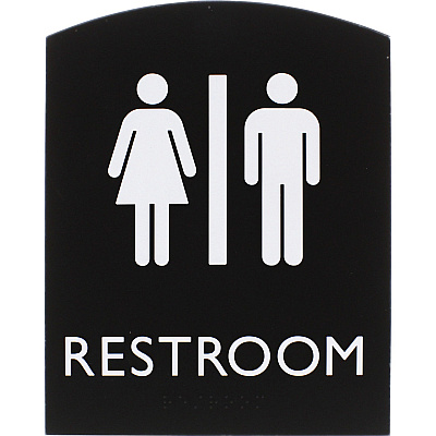Lorell Arched Unisex Restroom Sign (LLR02672)