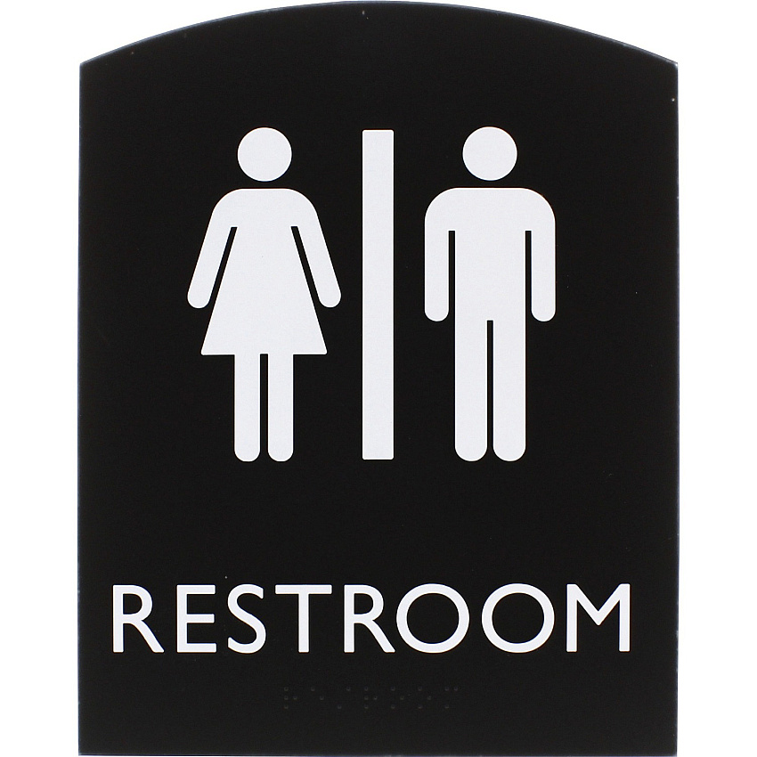 Lorell Arched Unisex Restroom Sign (LLR02672)