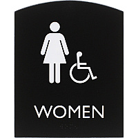 Lorell Arched Women's Handicap Restroom Sign (LLR02675)