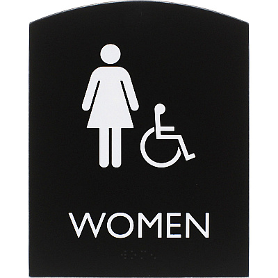 Lorell Arched Women's Handicap Restroom Sign (LLR02675)