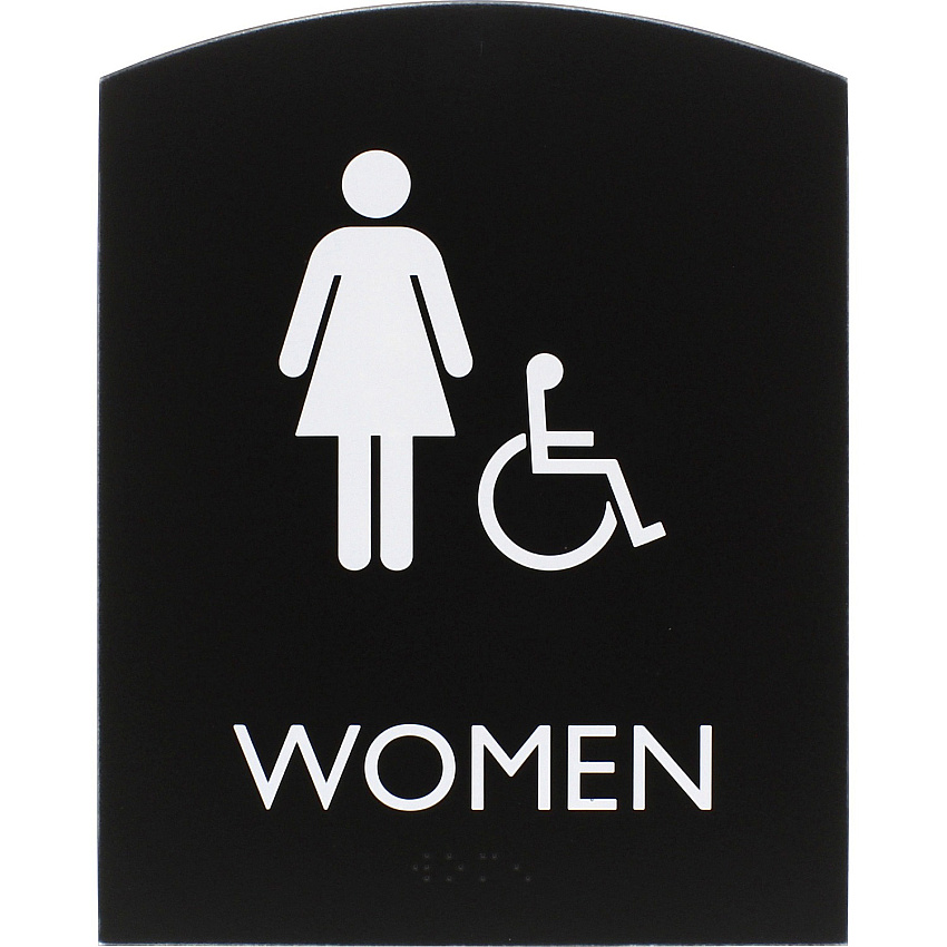 Lorell Arched Women's Handicap Restroom Sign (LLR02675)