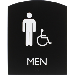 Lorell Arched Men's Handicap Restroom Sign (LLR02677)
