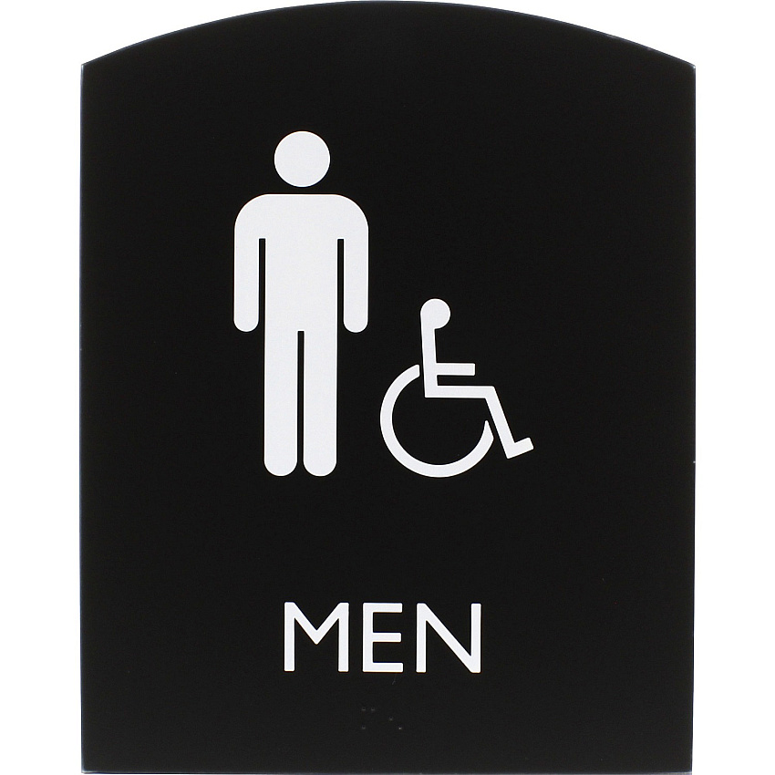 Lorell Arched Men's Handicap Restroom Sign (LLR02677)