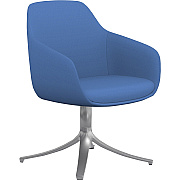 9 to 5 Seating Lilly Swivel Base Fabric Lounge Chair (9134GTSFBU)