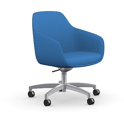 9 to 5 Seating Lilly 5-Star Base Fabric Lounge Chair (9154R2SFBU)