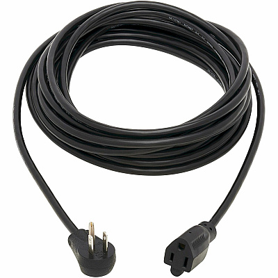 Eaton Tripp Lite Series Power Extension Cord, Right-Angle NEMA 5-15P to NEMA 5-15R - 10A, 120V, 18 AWG, 25 ft. (7.62 m), Black (P02202515D)