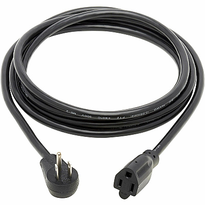 Eaton Tripp Lite Series Power Extension Cord, Right-Angle NEMA 5-15P to NEMA 5-15R - Heavy-Duty, 15A, 120V, 14 AWG, 10 ft. (3.05 m), Black (TRPP02401015D)