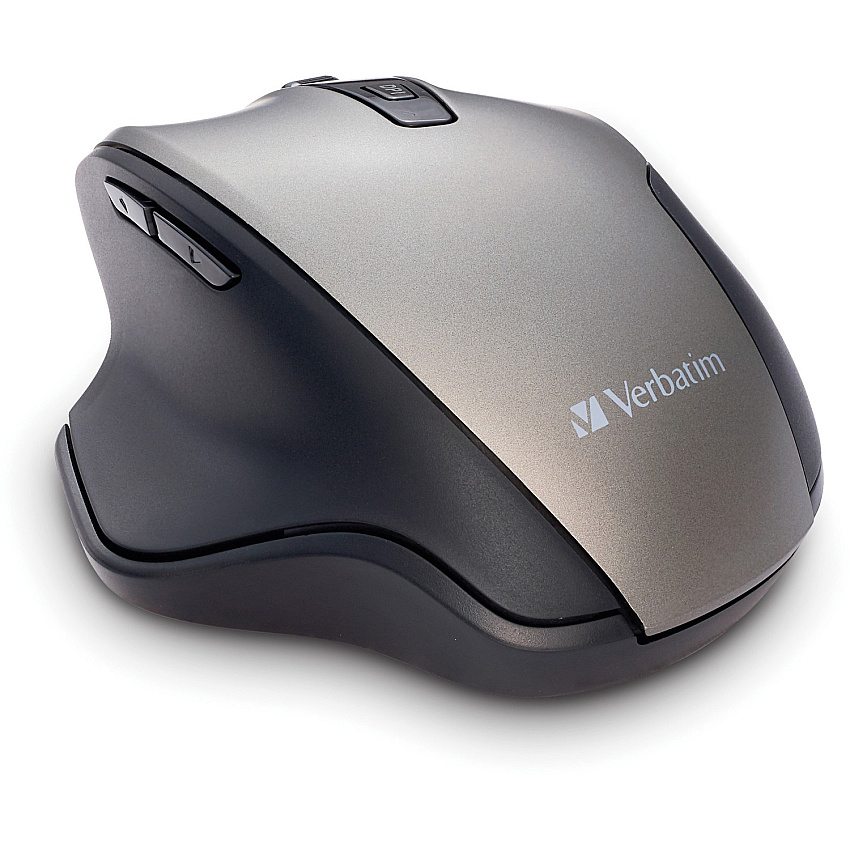 Verbatim Silent Ergonomic Wireless Blue LED Mouse - Graphite (70242)