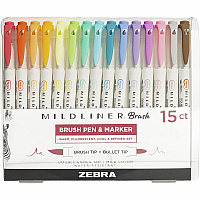 Zebra MILDLINER Dual Ended Brush Pen & Marker Set (ZEB79115)