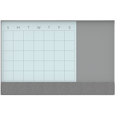 U Brands Magnetic Glass Dry Erase 3-in-1 Calendar Board (UBR3197U0001)