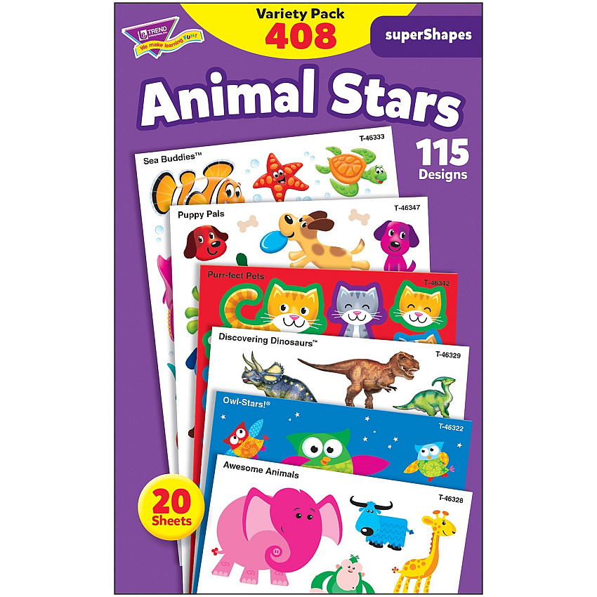 TREND Animal Fun Stickers Variety Pack (TEP46928)